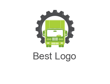 construction truck in a gear icon