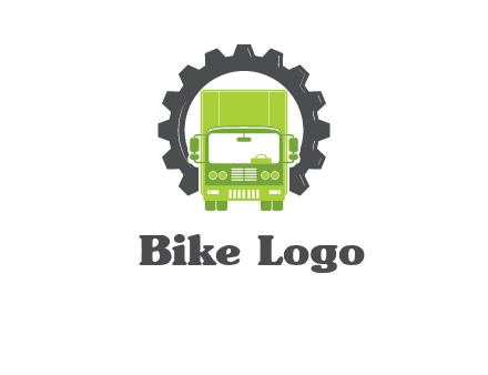 construction truck in a gear icon