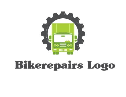 construction truck in a gear icon