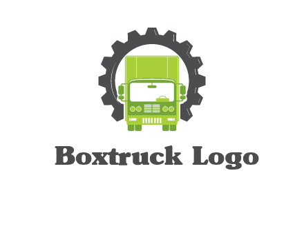 construction truck in a gear icon