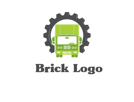construction truck in a gear icon