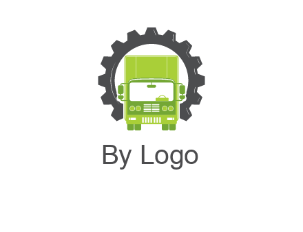 construction truck in a gear icon