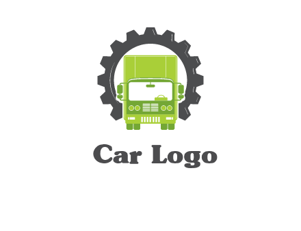 construction truck in a gear icon