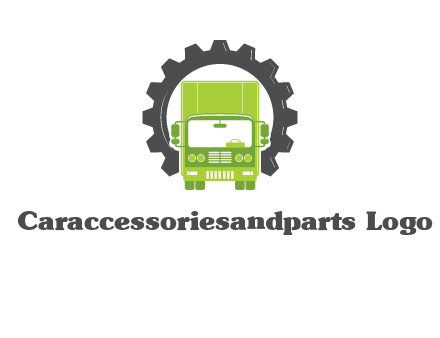 construction truck in a gear icon