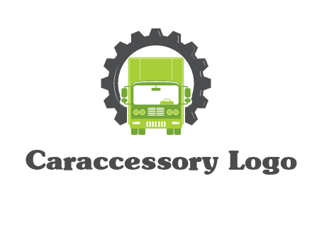 construction truck in a gear icon