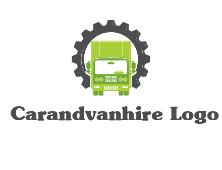 construction truck in a gear icon