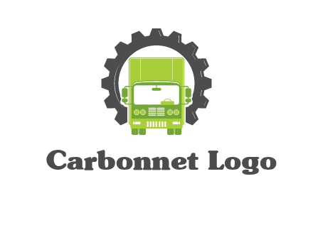 construction truck in a gear icon