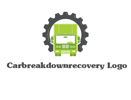 construction truck in a gear icon
