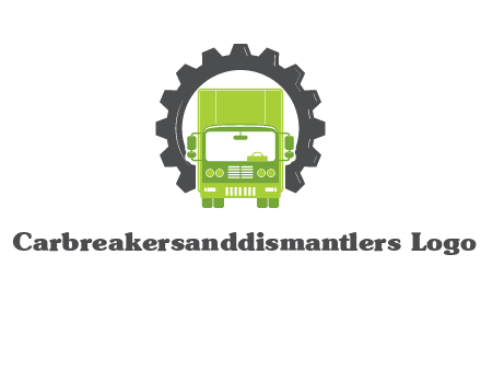construction truck in a gear icon
