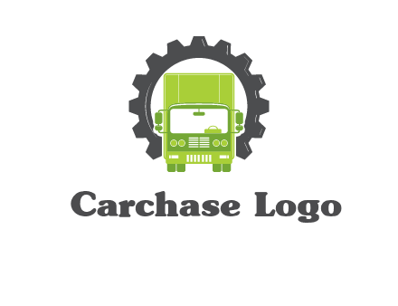 construction truck in a gear icon