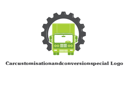 construction truck in a gear icon