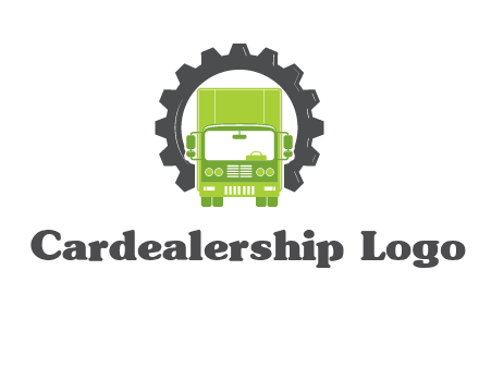 construction truck in a gear icon