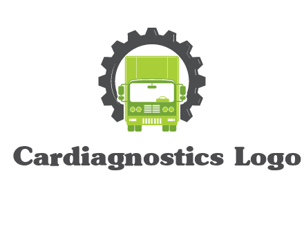 construction truck in a gear icon