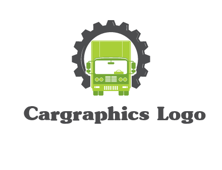 construction truck in a gear icon