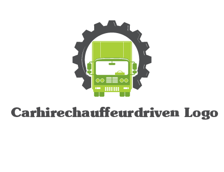 construction truck in a gear icon
