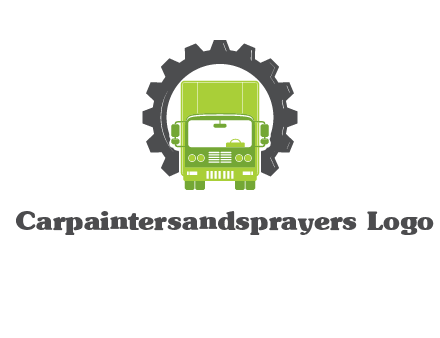 construction truck in a gear icon