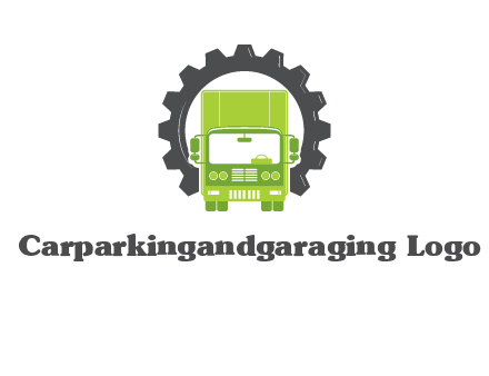 construction truck in a gear icon