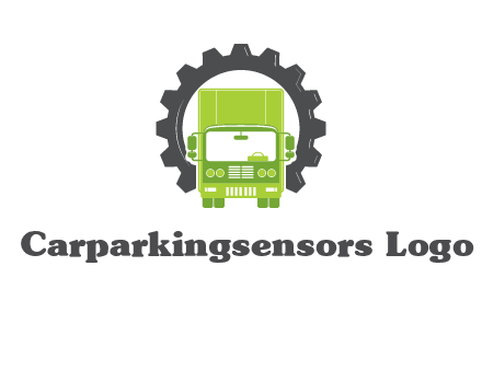 construction truck in a gear icon