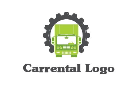 construction truck in a gear icon