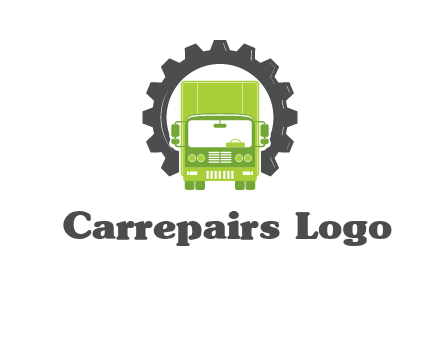 construction truck in a gear icon