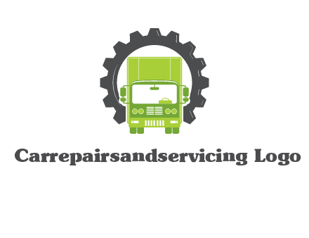 construction truck in a gear icon