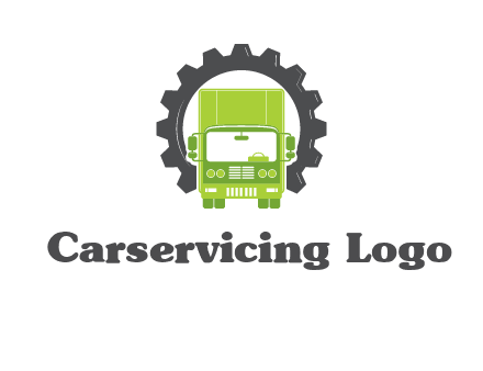 construction truck in a gear icon