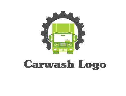 construction truck in a gear icon