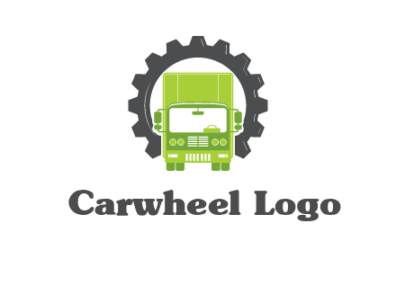 construction truck in a gear icon