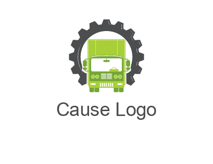 construction truck in a gear icon