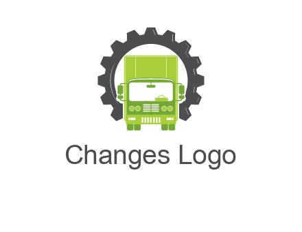 construction truck in a gear icon