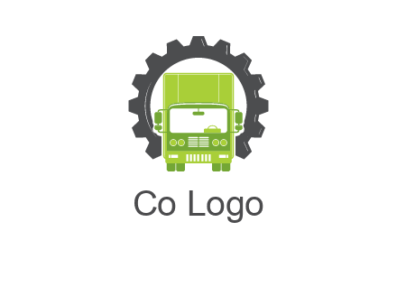 construction truck in a gear icon