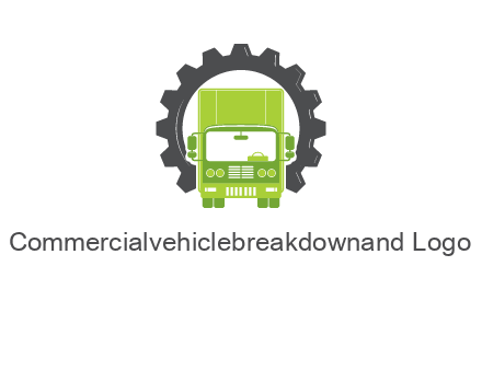 construction truck in a gear icon
