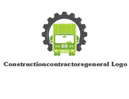 construction truck in a gear icon