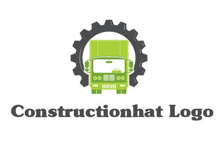 construction truck in a gear icon