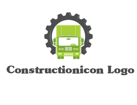 construction truck in a gear icon