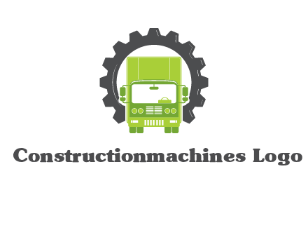 construction truck in a gear icon