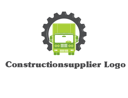 construction truck in a gear icon