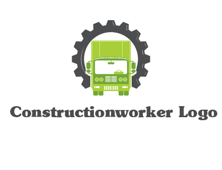 construction truck in a gear icon