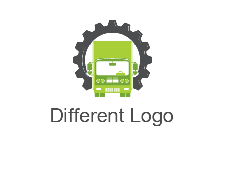 construction truck in a gear icon