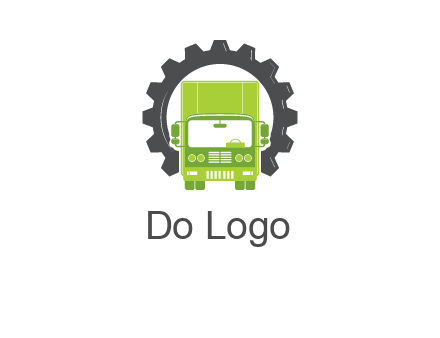 construction truck in a gear icon