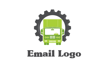 construction truck in a gear icon
