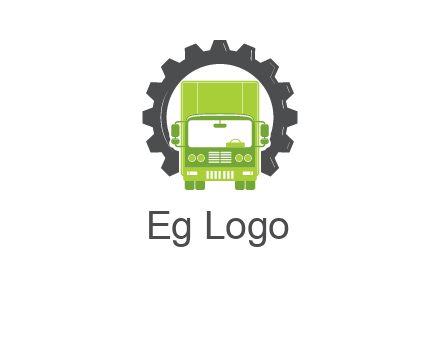 construction truck in a gear icon
