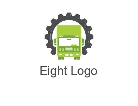 construction truck in a gear icon