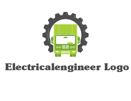 construction truck in a gear icon