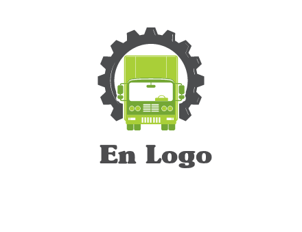 construction truck in a gear icon