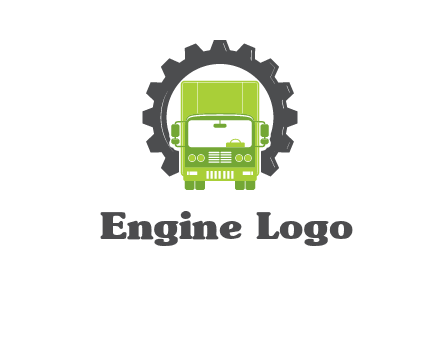 construction truck in a gear icon