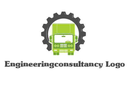 construction truck in a gear icon