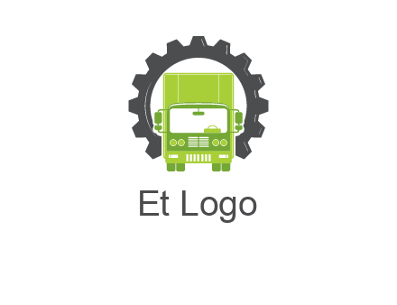 construction truck in a gear icon