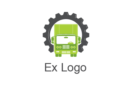 construction truck in a gear icon