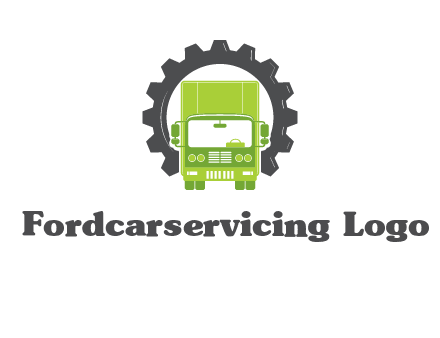construction truck in a gear icon